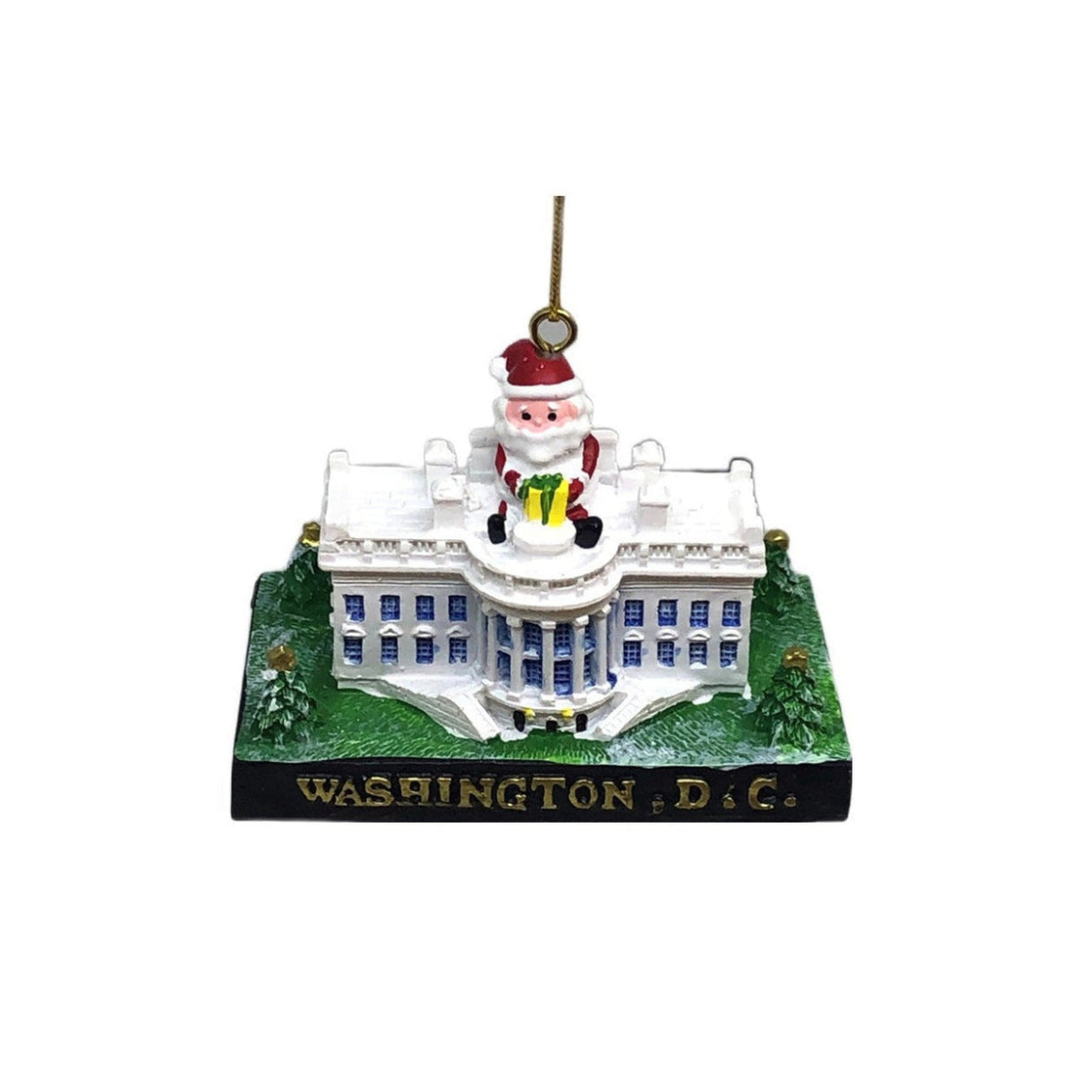 Santa White House Ornament