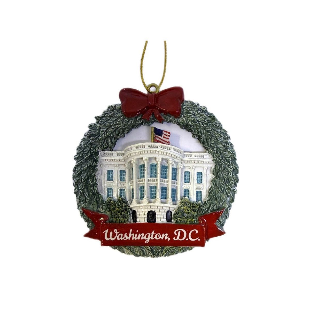Washington DC Christmas Wreath Ornament