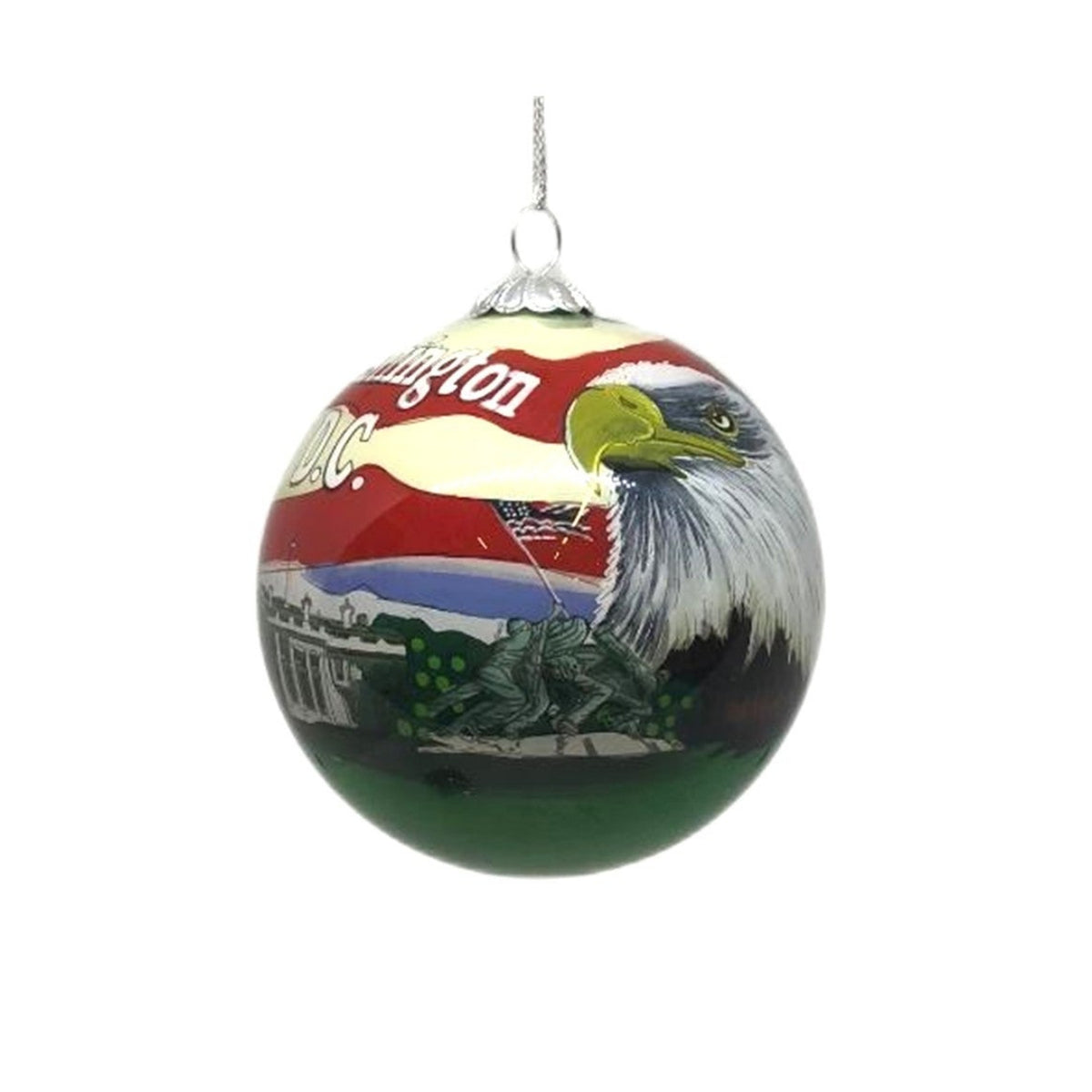 Hand painted DC Eagle Glass Ornament