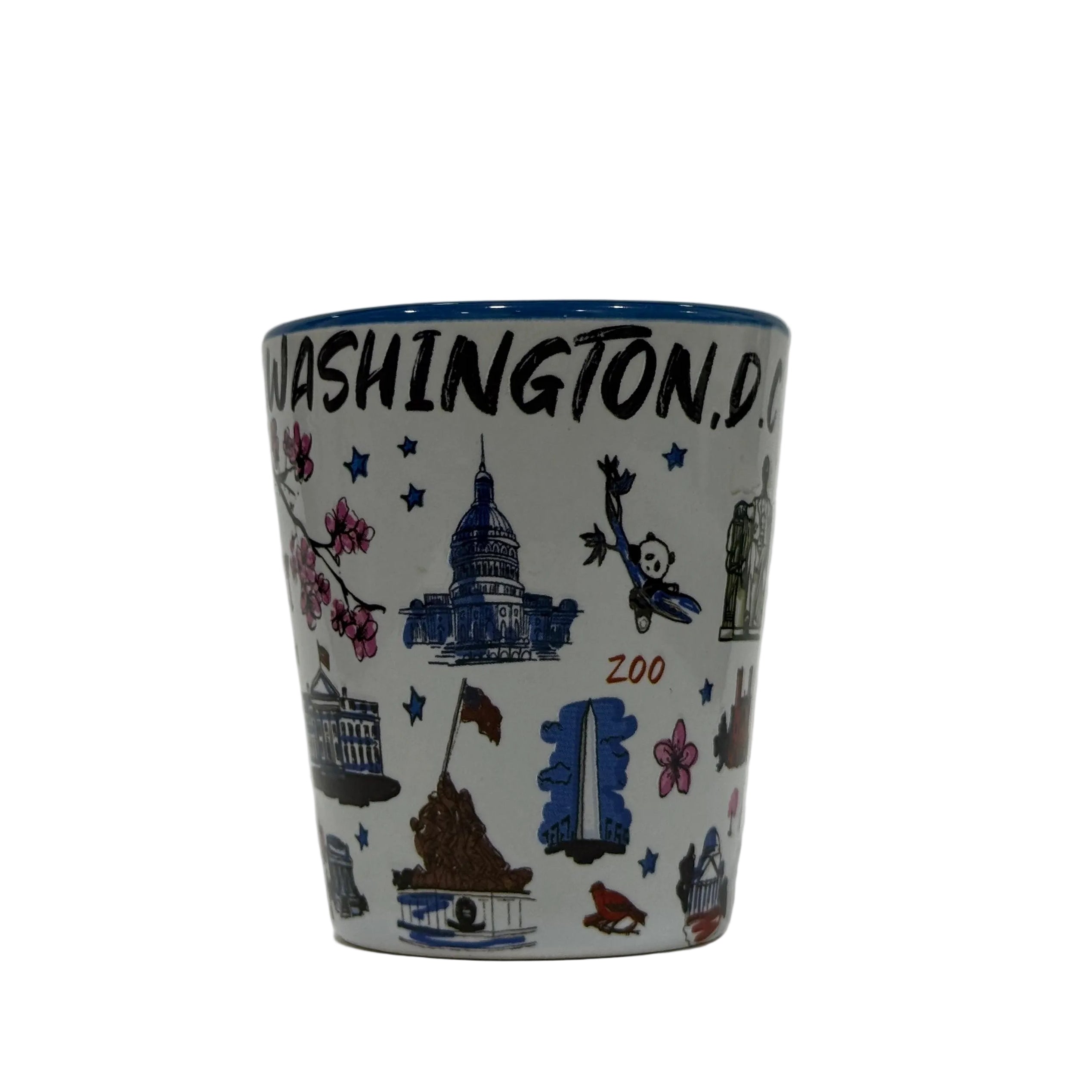 Washington DC Water-Painted Shot Glass