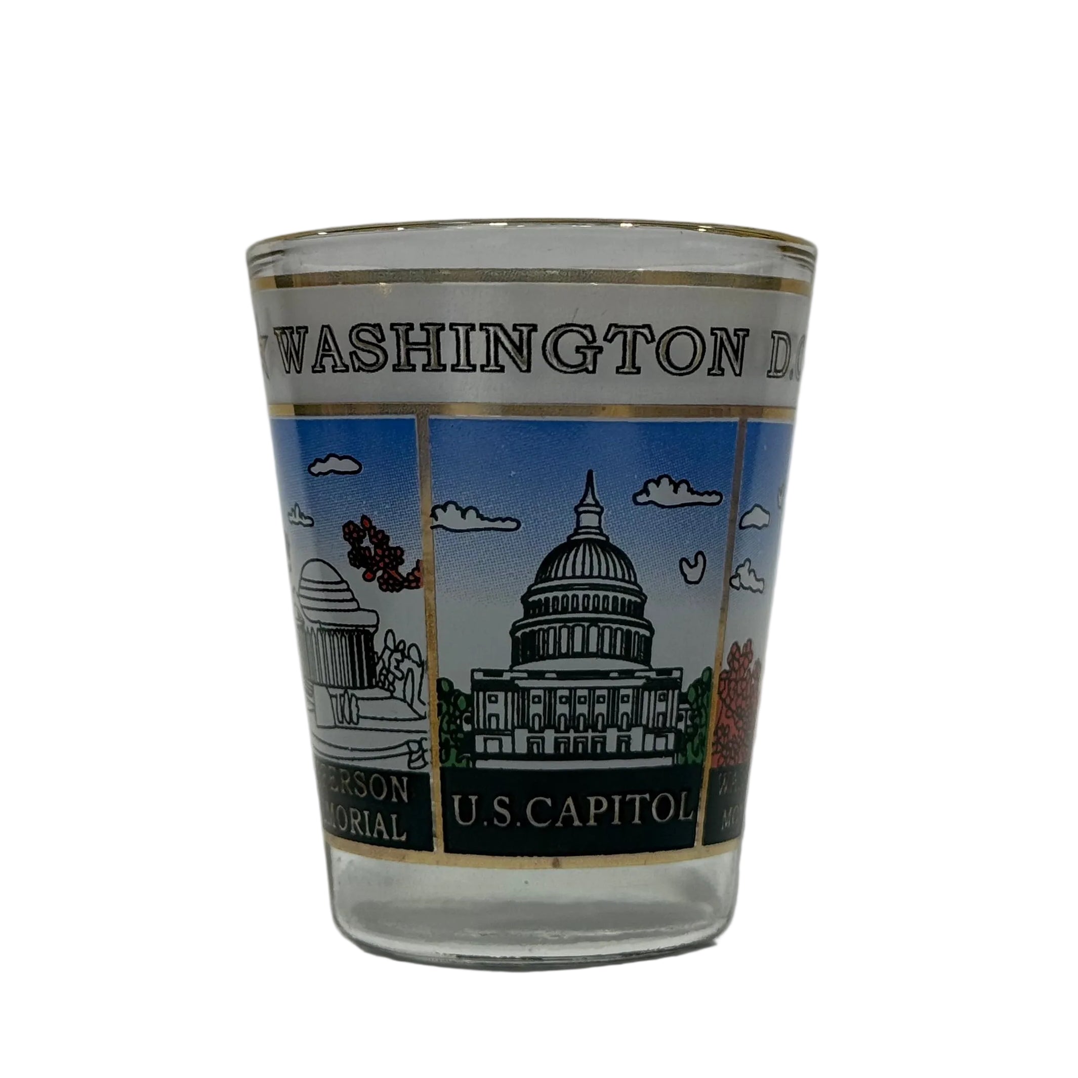 Washington DC Gold Trimmed Shot Glass Collection