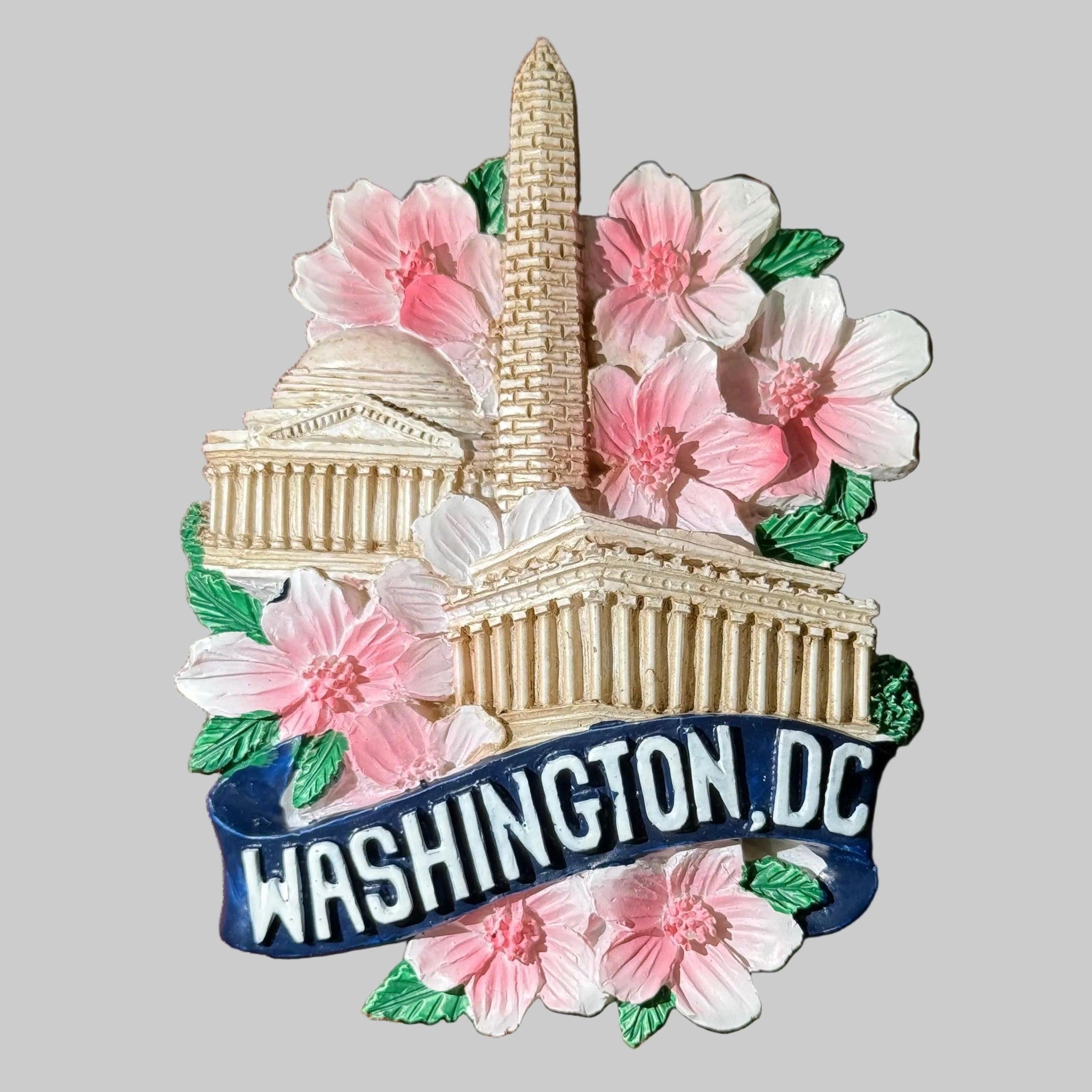 Washington DC Cherry Blossom Ceramic Magnet.