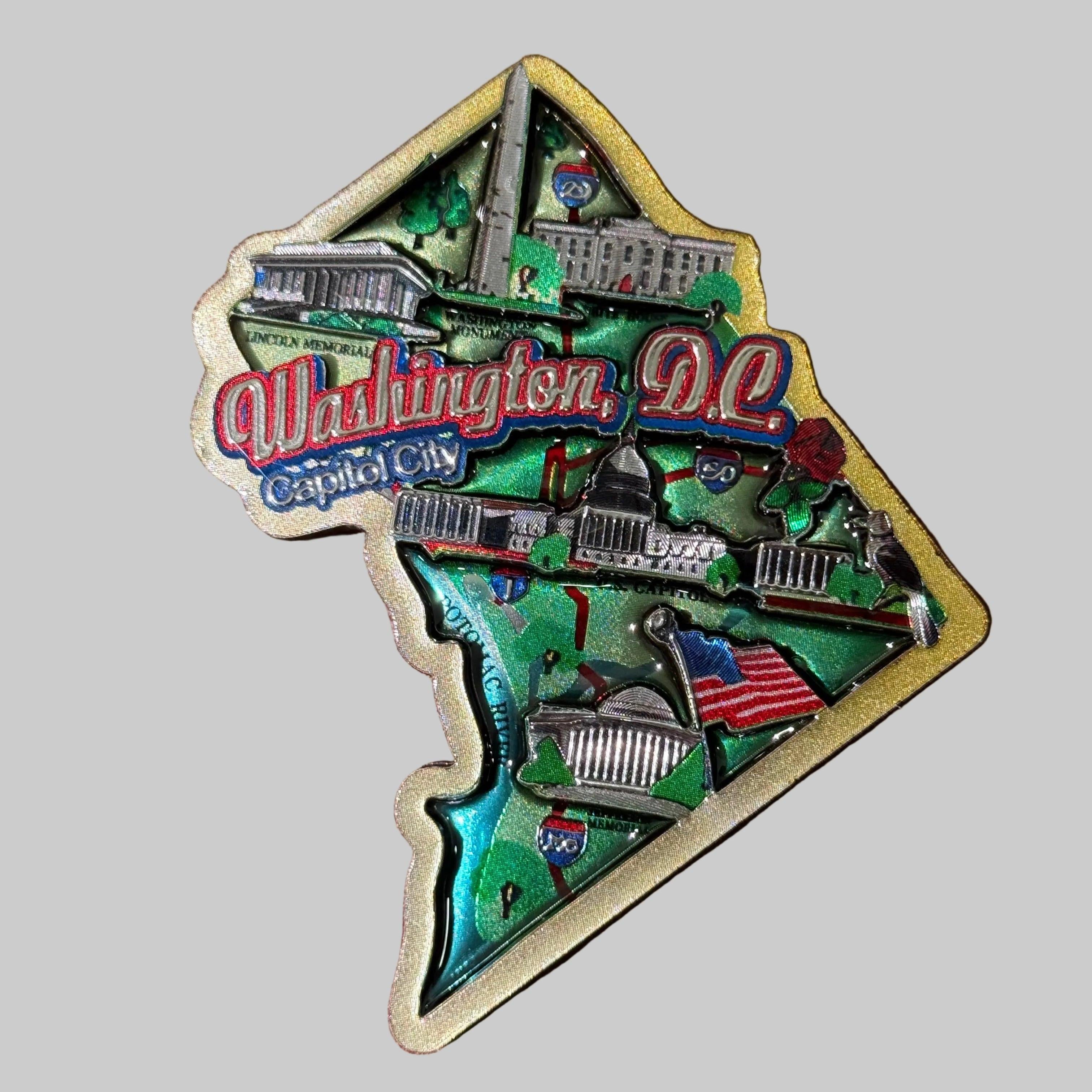 Washington DC Outline Neon Magnet.